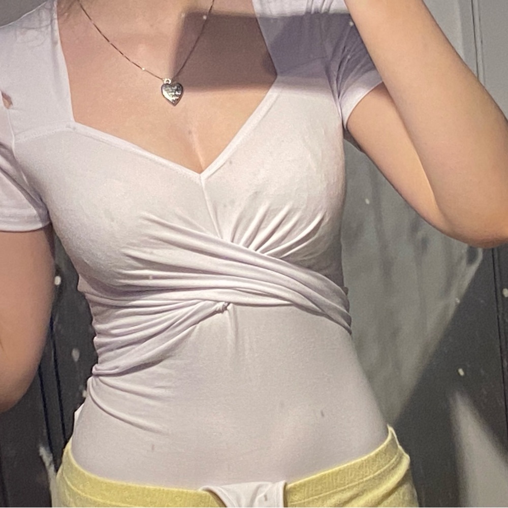 3/$20 OKAKIE White Wrap Bodysuit